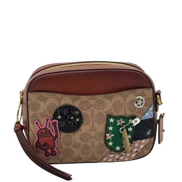 RETAIL $399 RARE COACH X Keith Haring Camera Bag *In Signature Patchwork*ROBOT - Picture 1 of 13